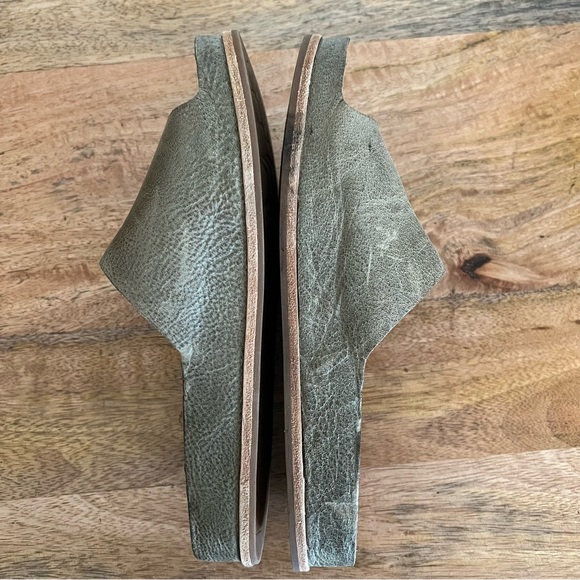 Kork Ease Tutsi Sandals Womens Olive Green Leather Slip On Slides Cork Shoe 8M - Picture 6 of 14